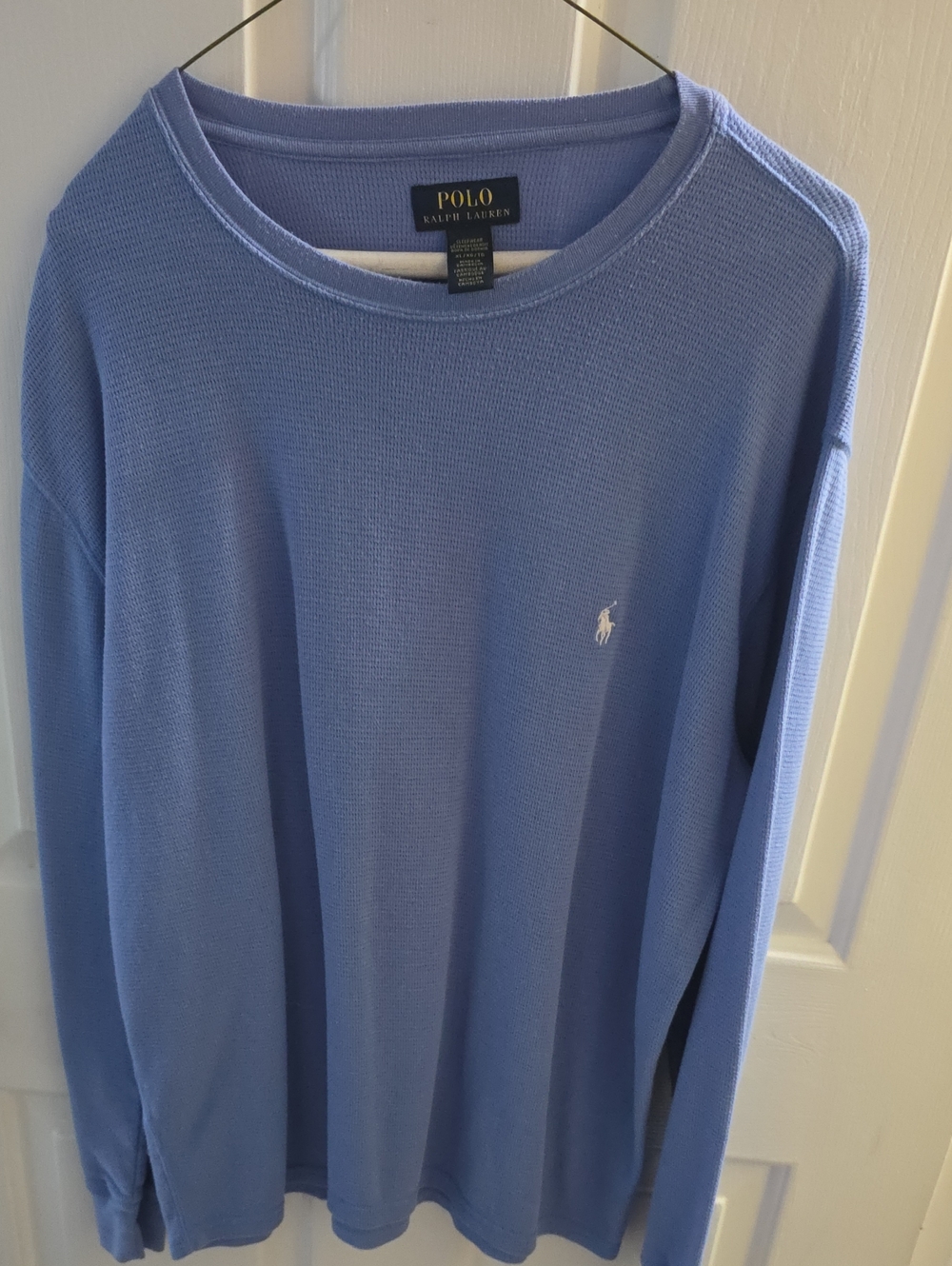 Polo by Ralph Lauren Light Blue Waffle-Knit Long Sleeve